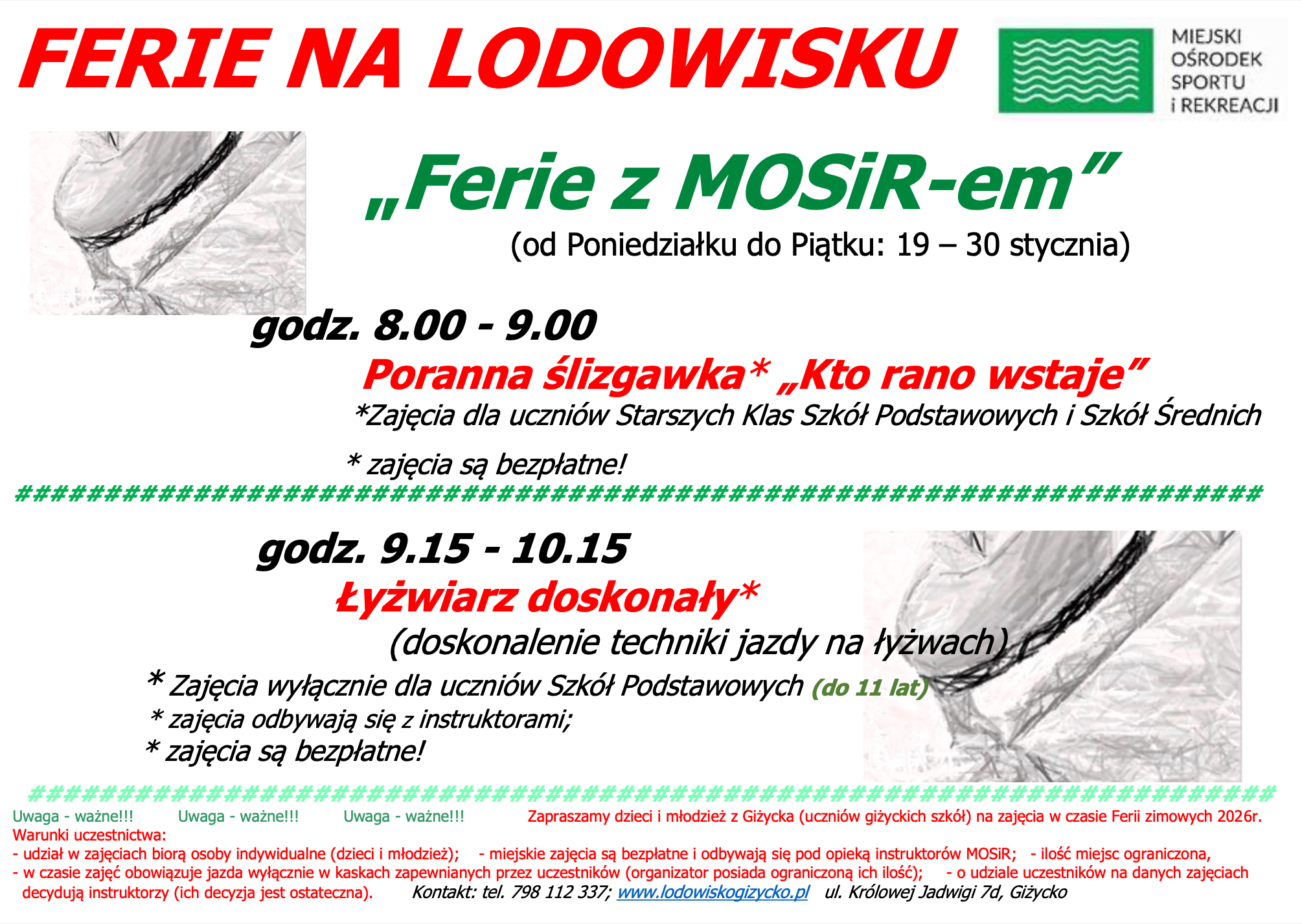 Plakat Ferie z MOSiR